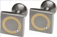 Ti2 Titanium Square Titanium and Diamond Cufflinks with