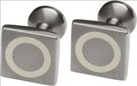 Ti2 Titanium Square Titanium Cufflinks with White Circle by Ti2