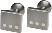 Ti2 Titanium Square Titanium Cufflinks with White Dots by Ti2