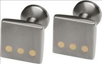 Ti2 Titanium Square Titanium Cufflinks with Yellow Dots by Ti2