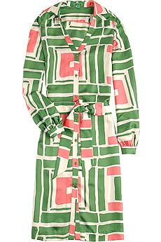 Tibi Geometric Silk Shirtdress