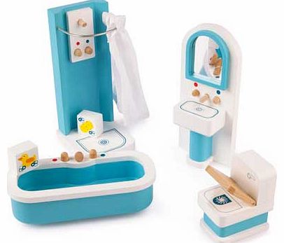 Tidlo Wooden Dolls House - Bathroom Furniture