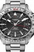 Timex Intelligent Quartz Mens 3GMT Silver Steel