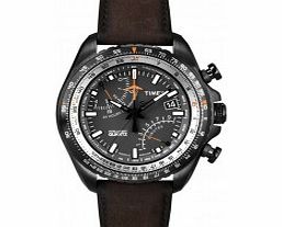 Timex Intelligent Quartz Mens Brown Fly-Back