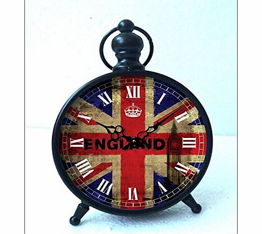 Tinas Collection GRANDFATHER CLOCK DESIGN ENGLAND UNION JACK NOSTALGIC MECHANICAL - Tinas Collection