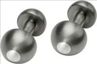 Titanium Ball Cufflinks with White Insert by Ti2