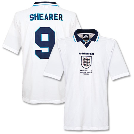 England Euro 1996 with Shearer 9 Retro Football