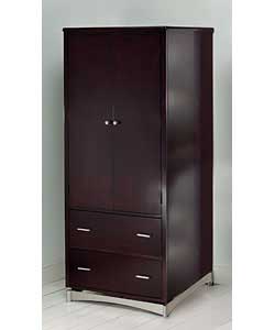 2 Door 2 Drawer Wardrobe- Chocolate