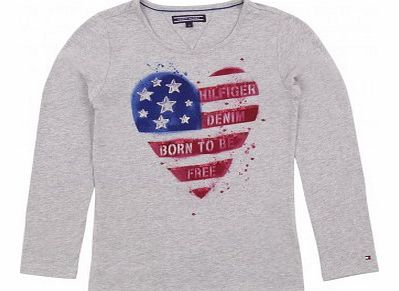 Flag Heart organic JerseyT-shirt Light grey `10