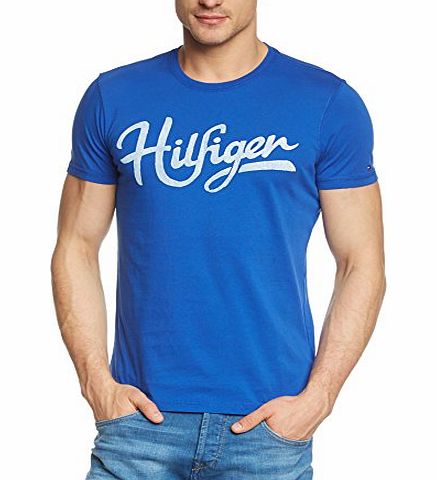 Tommy Hilfiger Mens Crew Neck Long Sleeve T-Shirt - Blue - Blau (SURF THE WEB-PT 084) - XX-Large