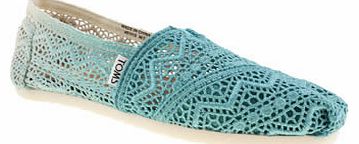 womens toms turquoise classic crochet dip-dye