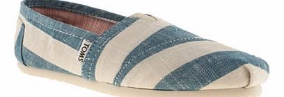 womens toms white & pl blue classic seasonal