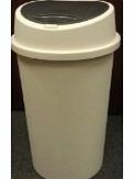 CREAM TOUCH TOP BIN / DUSTBIN / RUBBISH BIN / KITCHEN / HOME / PLASTIC.MADE IN UK