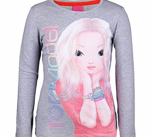 Top Model Girls 85049 Plain Long Sleeve Sweatshirt, Grey (Light Grey Melange 217), 10 Years (Manufacturer size: 140)