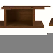 low shelving unit, walnut effect