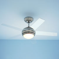 Ceiling Fan & Single Light Kit Chrome Finish