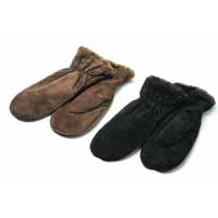 Suede Mitten w/Microluxe Trim Black Medium