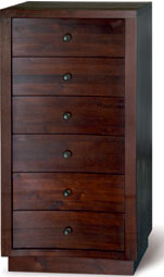 Walnut 6 Drawer Tallboy Chest of Drawers