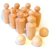 ToyPost Skittles - Natural Hardwood 11.5cm tall