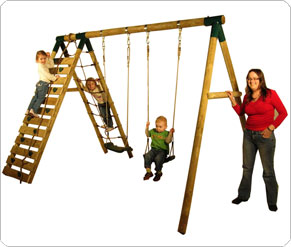 Plum Uakari Wooden Swing Set