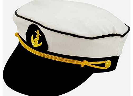 UNISEX ADULT PEAKED SAILORS CAPTAIN HAT CAP FANCY DRESS ACCESSORY