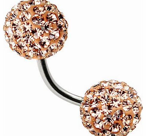 Tresor Paris Gourdan - Tresor Paris Naval Belly Bar - Gold - 8mm Crystal - Surgical Steel - Ladies