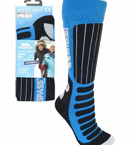 Trespass Gateway Kids Childrens Boys Girls Unisex Cushioned Winter Ski Sock (12 - 3 UK, Cobalt)