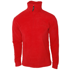 Mens Trespass Lap 1/4 Zip Microfleece. Red