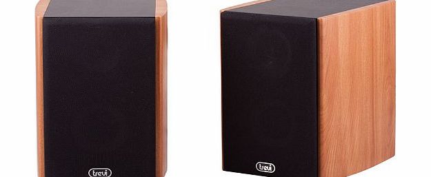 Trevi AV 540 Home Cinema 80W Bookshelf Active Speaker with Magnetic Shielding in Wood Case. Suitable for TVs, Stereos, PCs, Laptops etc