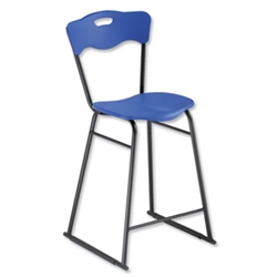 Edu High Back Stool Blue