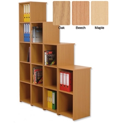 Med Half Bookcase Beech