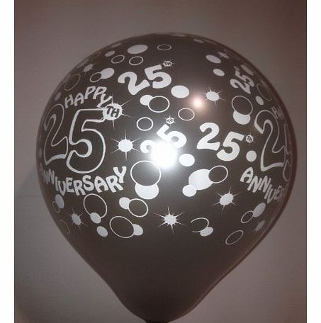 25 x Metallic Silver 25th Anniversary all round print