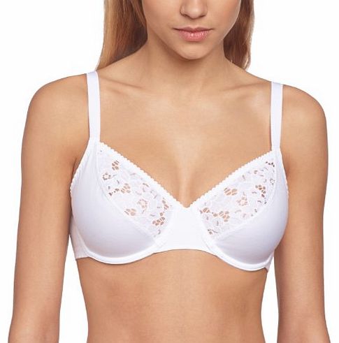 Triumph Cotton Lace Comfort Underwired Bra Full Cup Womens Bra 36C