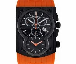 Triumph Mens Trident Black Orange Chronograph