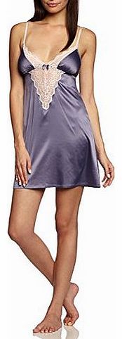 Triumph Womens Satin Lace Chemise NDW Negligee, Blue (Twilight Blue), Size 10