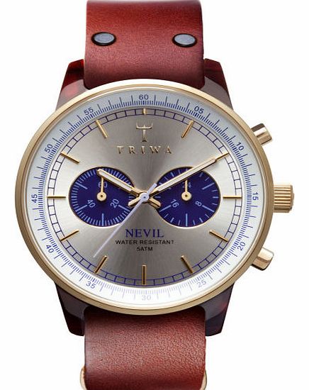 Triwa Mens Triwa Nevil Watch - Blue Face/Brown