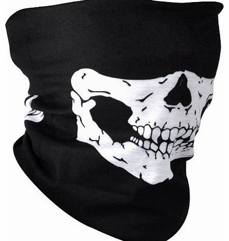 Skull Multi Bandana for Skiing Motorbike Sports Costume Long Neck Warmer