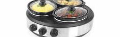 Tru Crock Round Buffet Sever - Stainless Steel