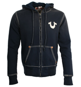 Faded Dark Navy Full Zip Hooded