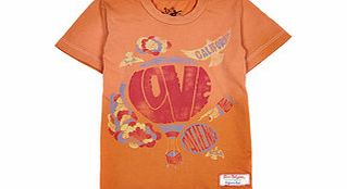 Girls peach Love Balloon T-shirt