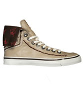 Hanabel T Print Khaki and White Hi