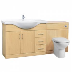 Trueshopping 1050mm Beech Bathroom Furniture