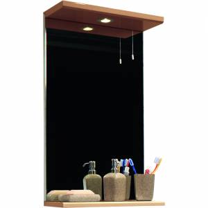 Trueshopping 450mm Beech Mirror with Light