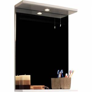 Trueshopping 550mm Gloss White Mirror with Light