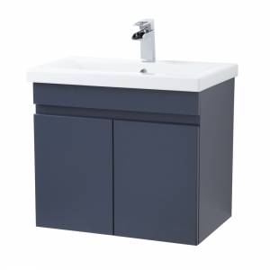 Trueshopping 600mm Gloss Graphite 2 Door Vanity