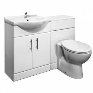 Trueshopping 650mm White Gloss Vanity Unit and