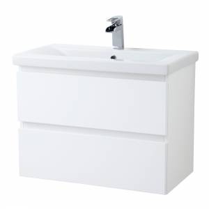 Trueshopping 700mm Gloss White 2 Drawer Vanity Unit