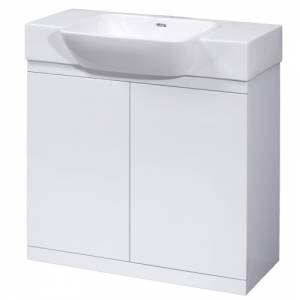 Trueshopping 800mm wide Lux High Gloss White