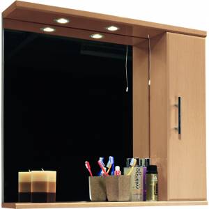 Trueshopping 850mm Beech Mirror Cabinet with Light