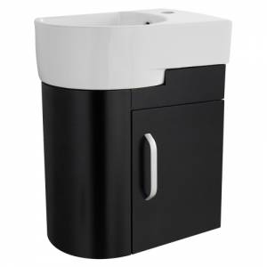 Trueshopping Carlton Black Cloakroom Wall Mounted Unit - left